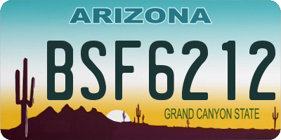 AZ license plate BSF6212