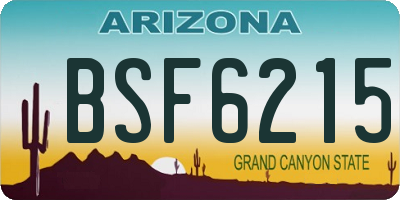 AZ license plate BSF6215