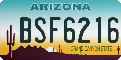 AZ license plate BSF6216