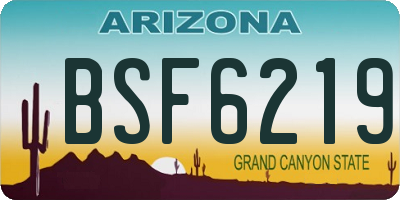 AZ license plate BSF6219