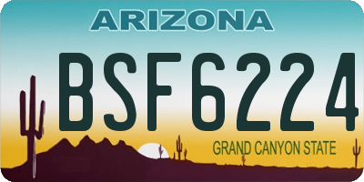 AZ license plate BSF6224