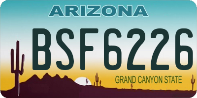 AZ license plate BSF6226