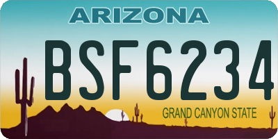 AZ license plate BSF6234