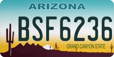 AZ license plate BSF6236