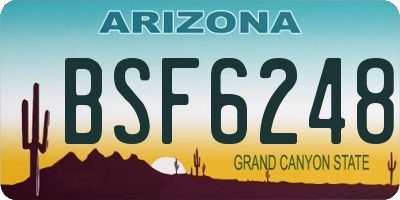 AZ license plate BSF6248