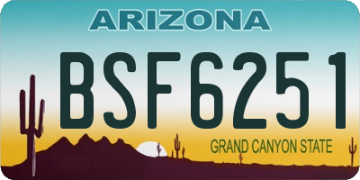 AZ license plate BSF6251