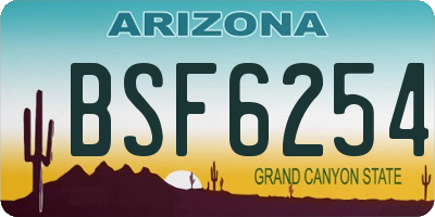 AZ license plate BSF6254