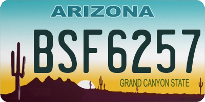 AZ license plate BSF6257