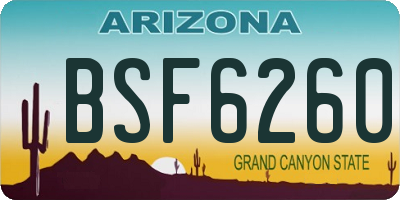 AZ license plate BSF6260