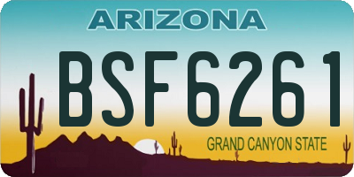 AZ license plate BSF6261