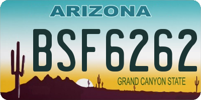 AZ license plate BSF6262