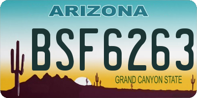 AZ license plate BSF6263