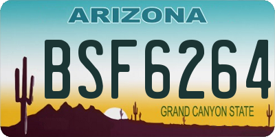AZ license plate BSF6264