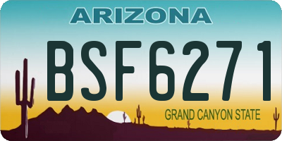 AZ license plate BSF6271