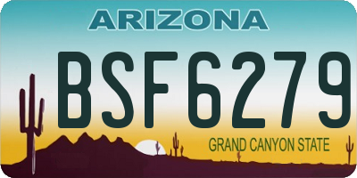 AZ license plate BSF6279