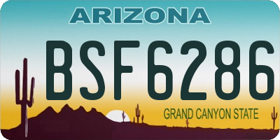 AZ license plate BSF6286