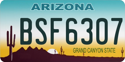AZ license plate BSF6307
