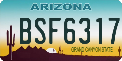 AZ license plate BSF6317