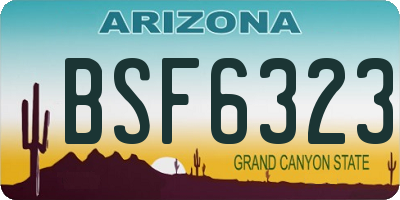 AZ license plate BSF6323