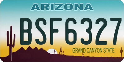 AZ license plate BSF6327