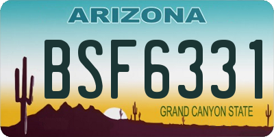 AZ license plate BSF6331