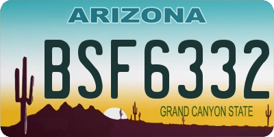 AZ license plate BSF6332