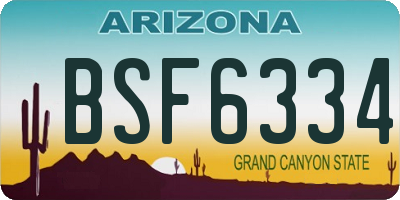 AZ license plate BSF6334