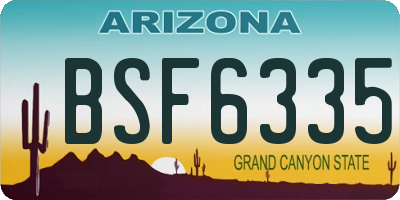 AZ license plate BSF6335