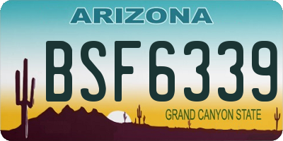 AZ license plate BSF6339