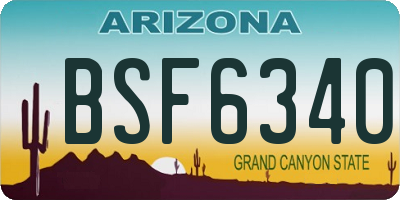 AZ license plate BSF6340