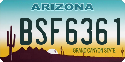 AZ license plate BSF6361