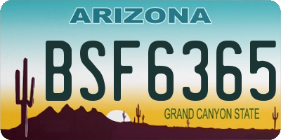 AZ license plate BSF6365