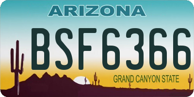 AZ license plate BSF6366
