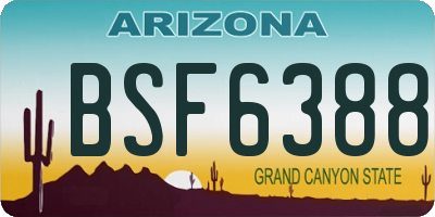 AZ license plate BSF6388