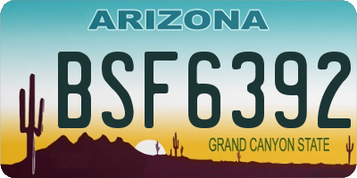 AZ license plate BSF6392