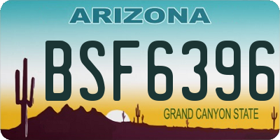 AZ license plate BSF6396