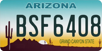 AZ license plate BSF6408