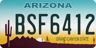 AZ license plate BSF6412