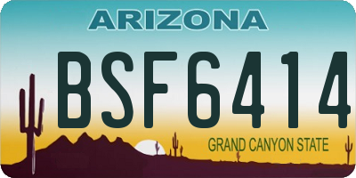 AZ license plate BSF6414