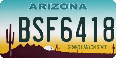 AZ license plate BSF6418