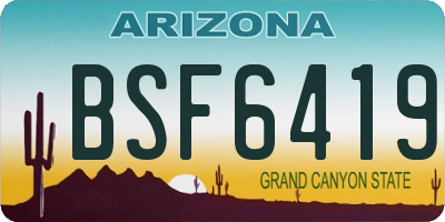 AZ license plate BSF6419