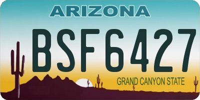 AZ license plate BSF6427