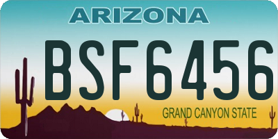 AZ license plate BSF6456