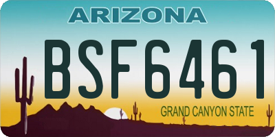 AZ license plate BSF6461