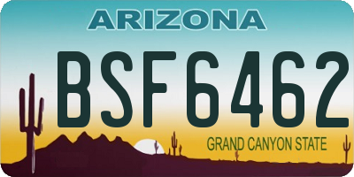 AZ license plate BSF6462
