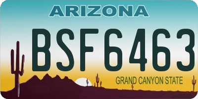 AZ license plate BSF6463