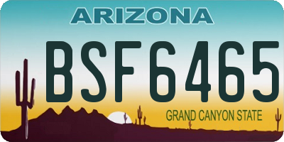 AZ license plate BSF6465
