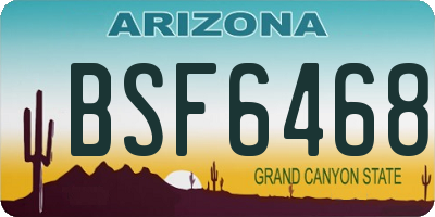 AZ license plate BSF6468