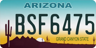 AZ license plate BSF6475