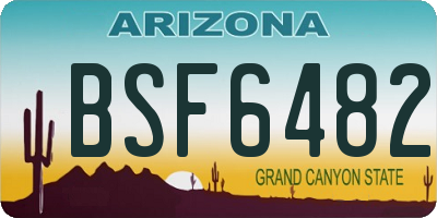 AZ license plate BSF6482